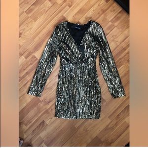 Pretty Little Thing Gold Sequin Dress